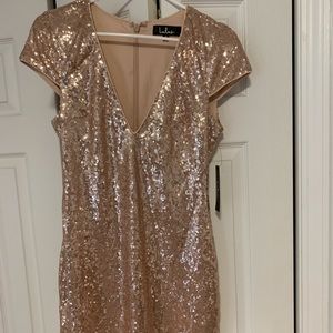 Rose gold lulus dress
